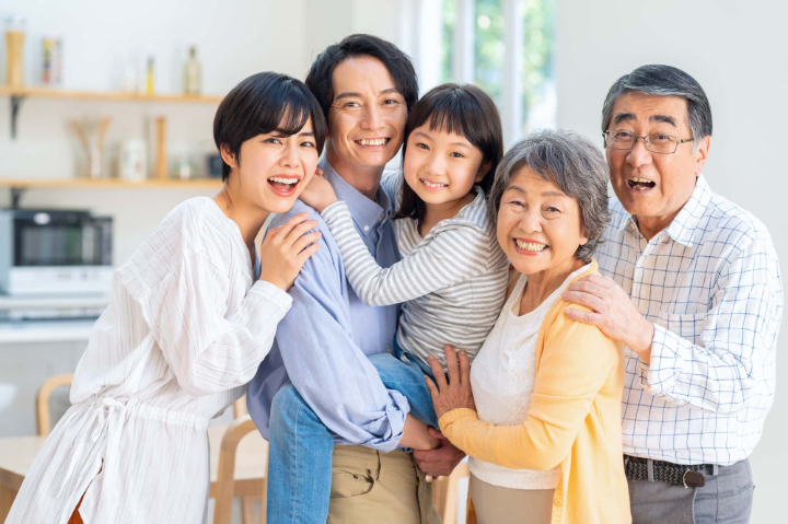 ブラッシング指導で健康な歯の家族