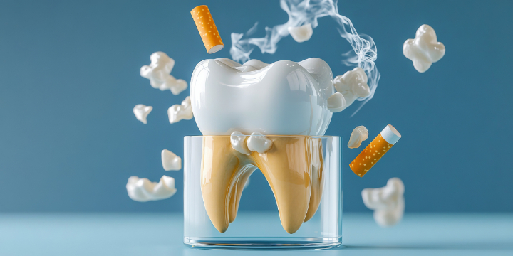 歯が黄ばむ原因の喫煙のイメージ