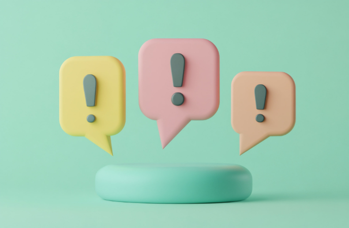 ホームホワイトニングを受ける注意点をしめすビックリマーク